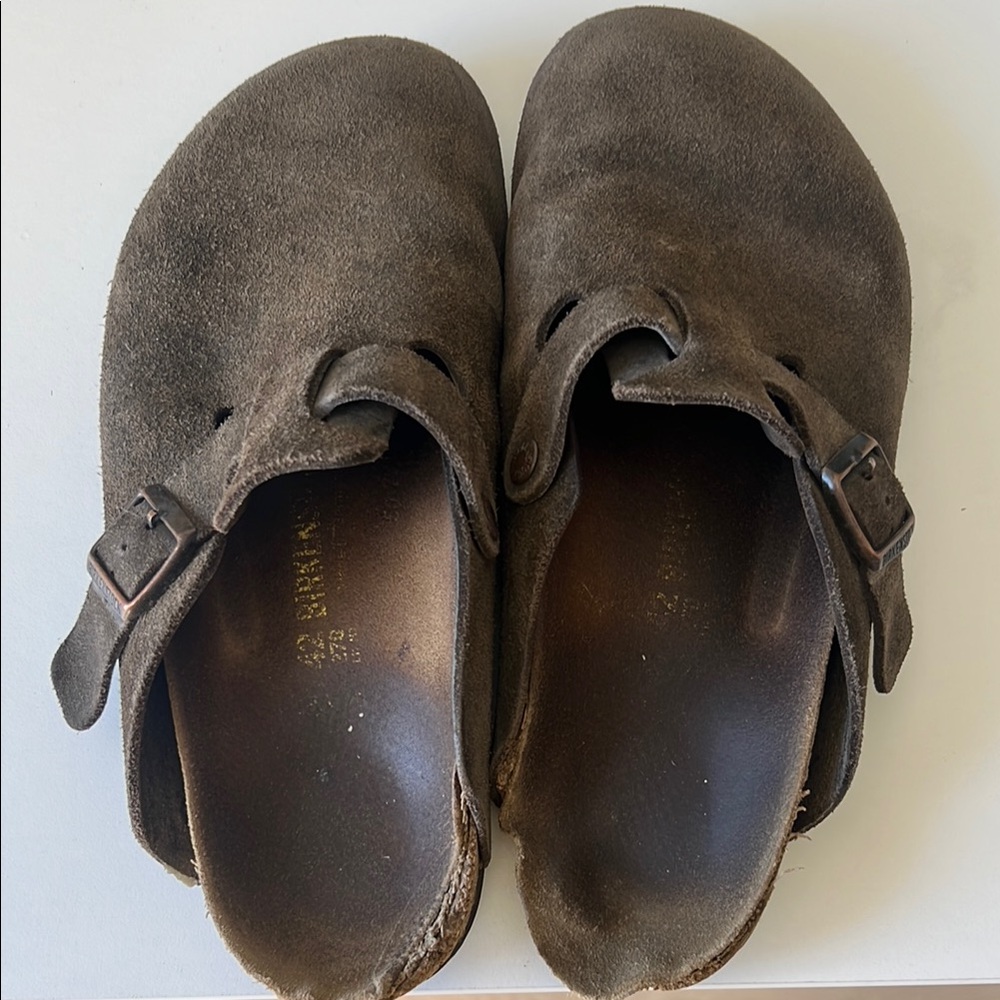 Birkenstock Boston Brown Suede Men's Sandals 42